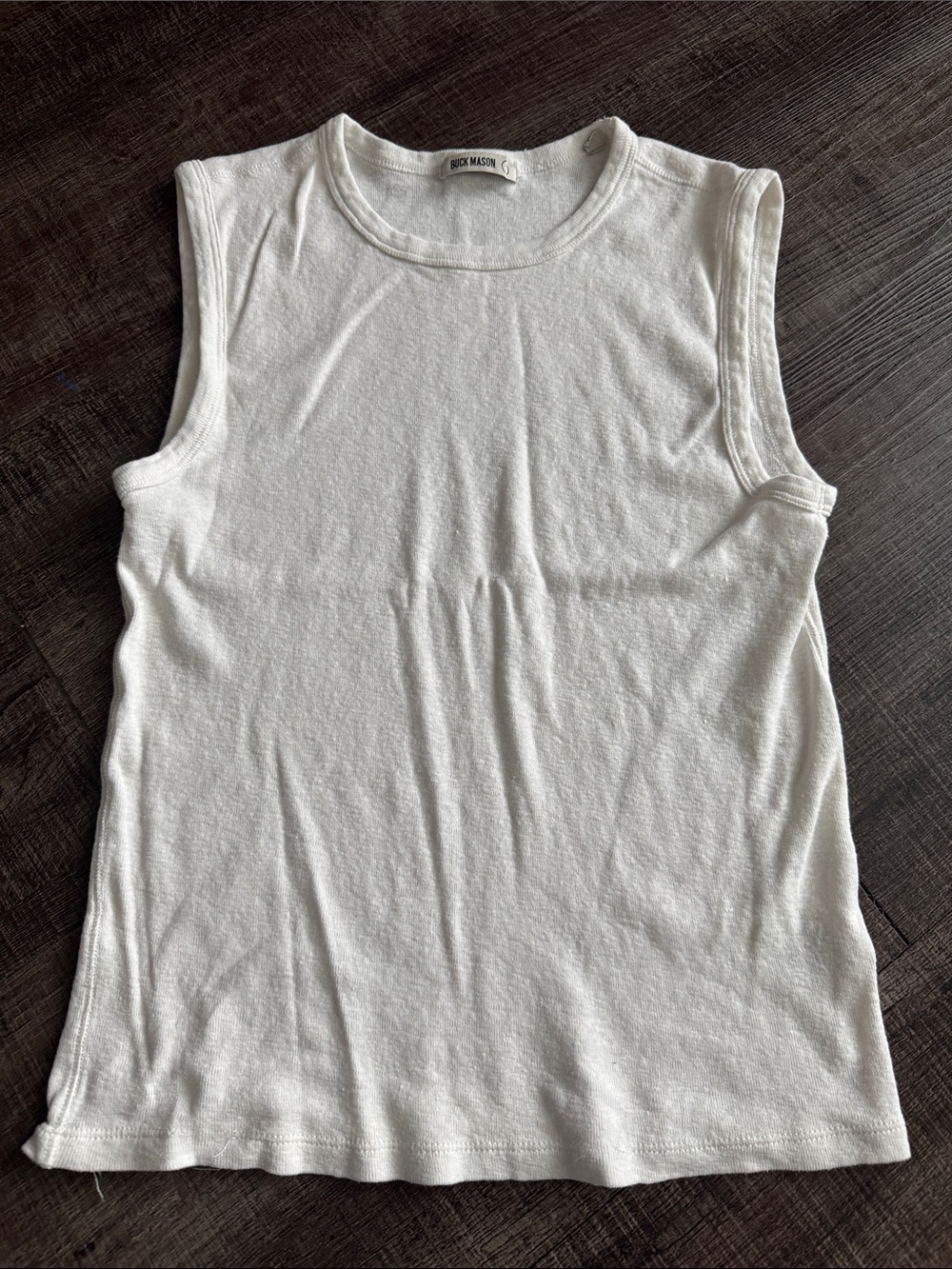 Buck Mason White Sleeveless Tank Top